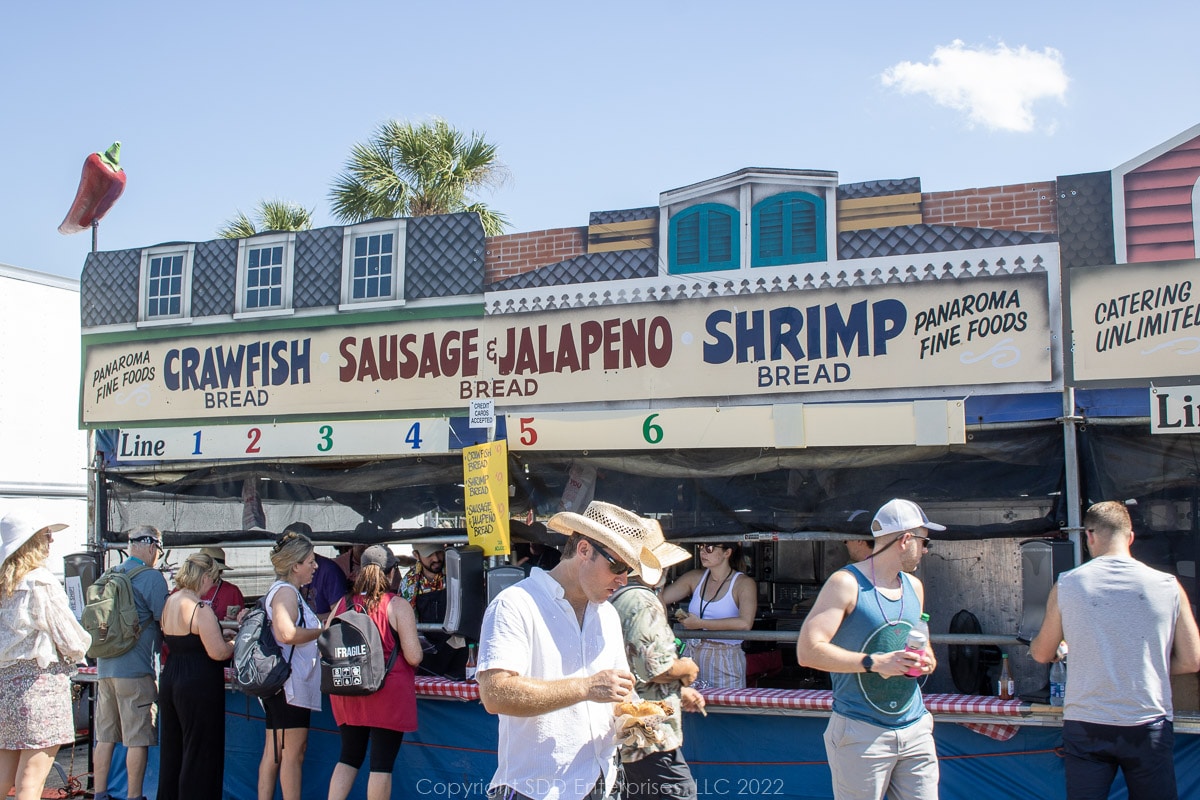 food booths at the Jazz and Hertiage Festival