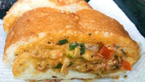 a slice of crawfish bread