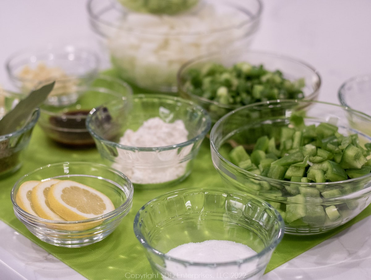 prepared ingredients for a recipe