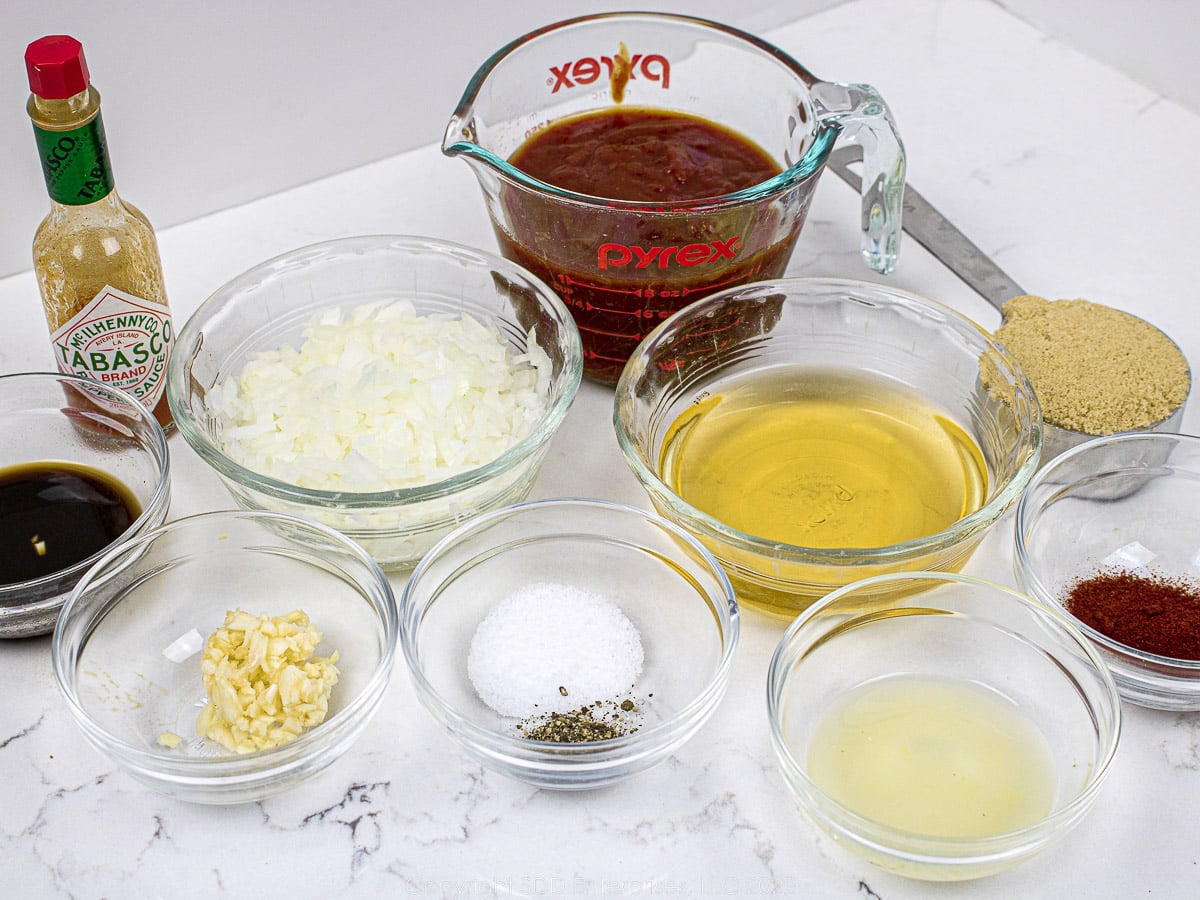 prepared ingredients for bbq sauce