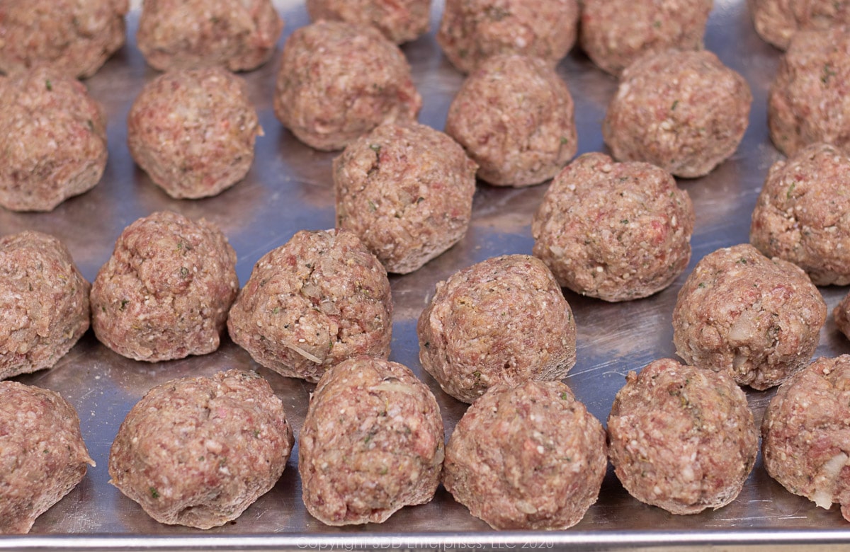meatballs ready for the oven