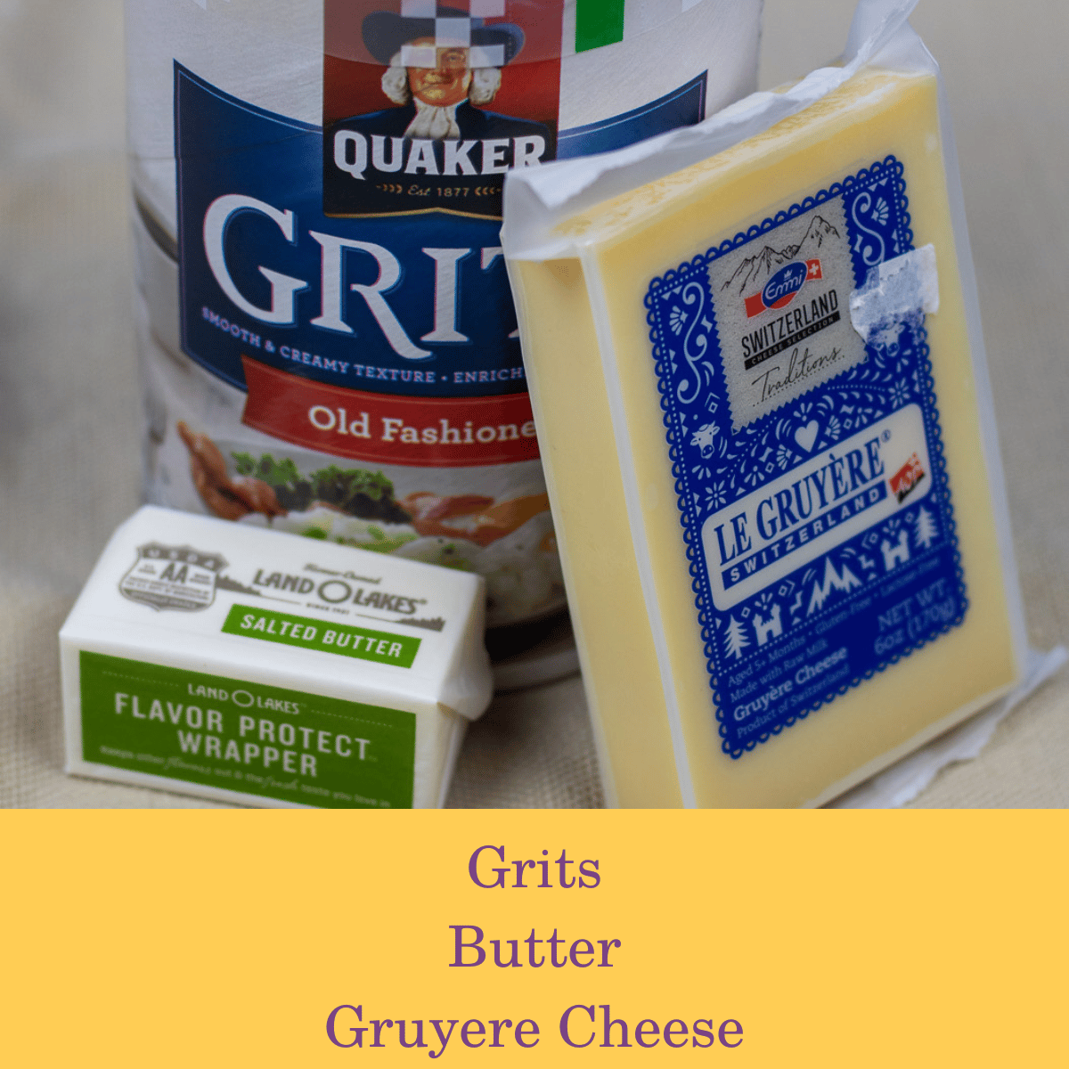 grits, butter and cheese