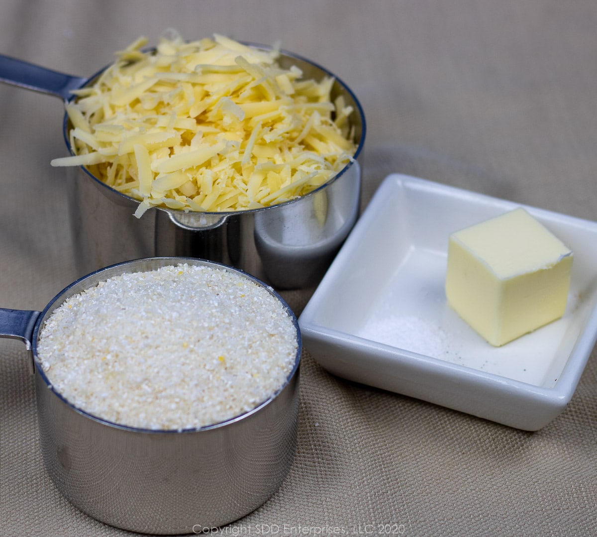 prepared ingredients for grits