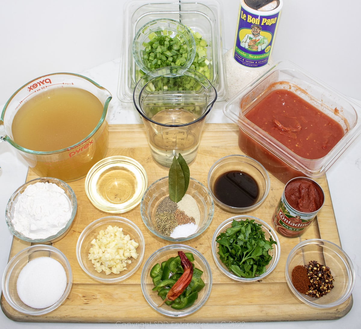 prepared ingredients for sauce piquante