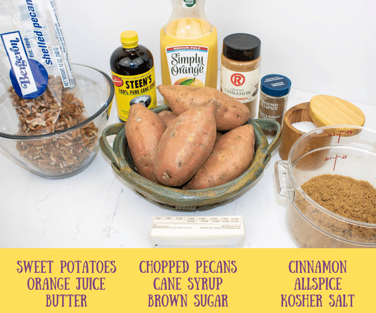 ingredienst for creole sweet potatoes