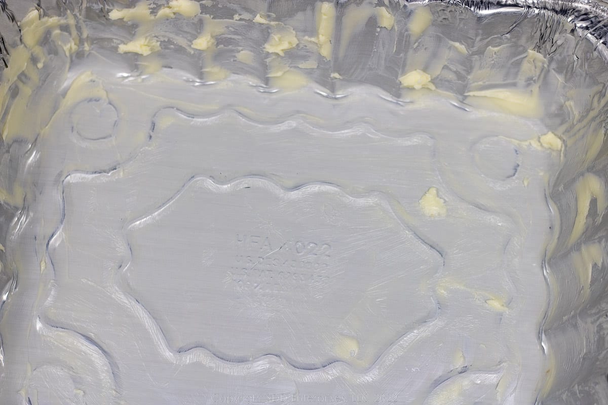 backing pan prepared with butter