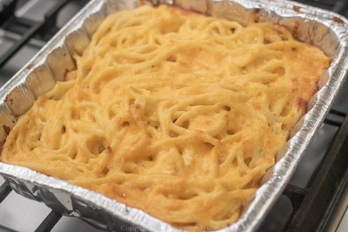 mac and cheese right oit of the oven