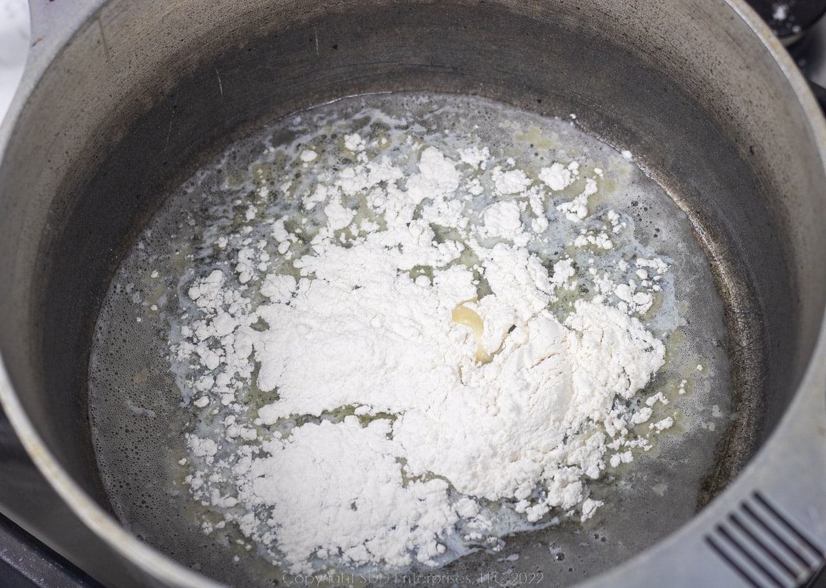 four added to butter for a roux