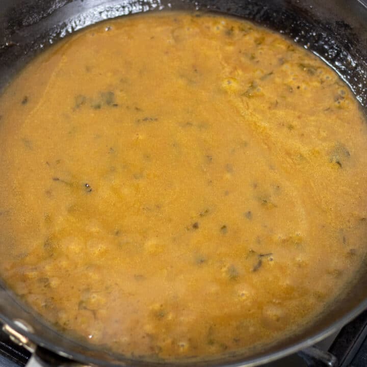 Meuniere Sauce in a sauce pan