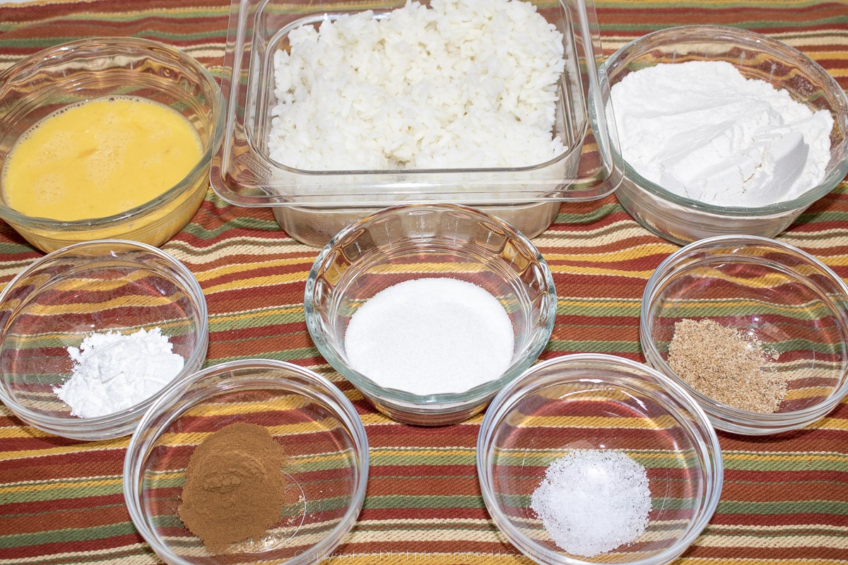 prepared ingredients for calas