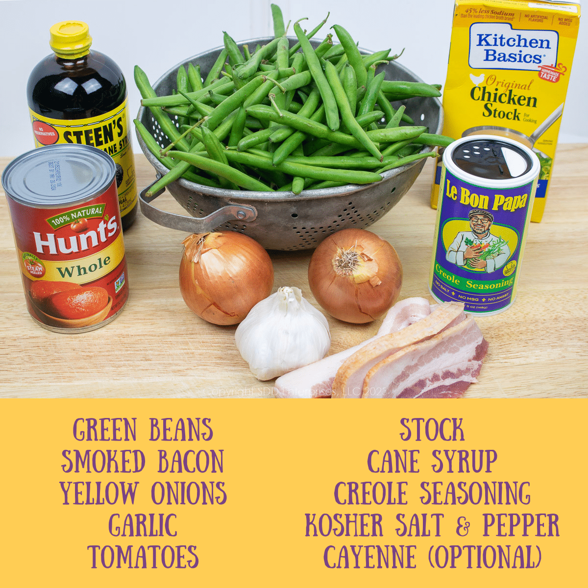 ingredients for creole green beans