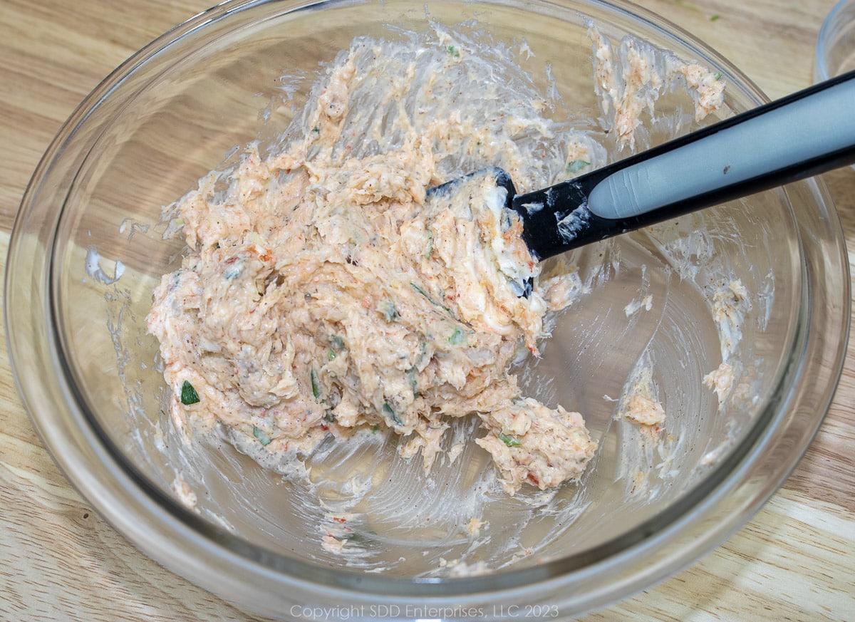 mixed compound butter in a glass bowl