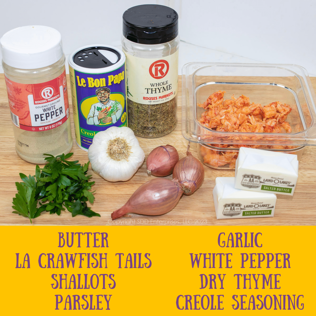 ingredients for crawfish compound butter