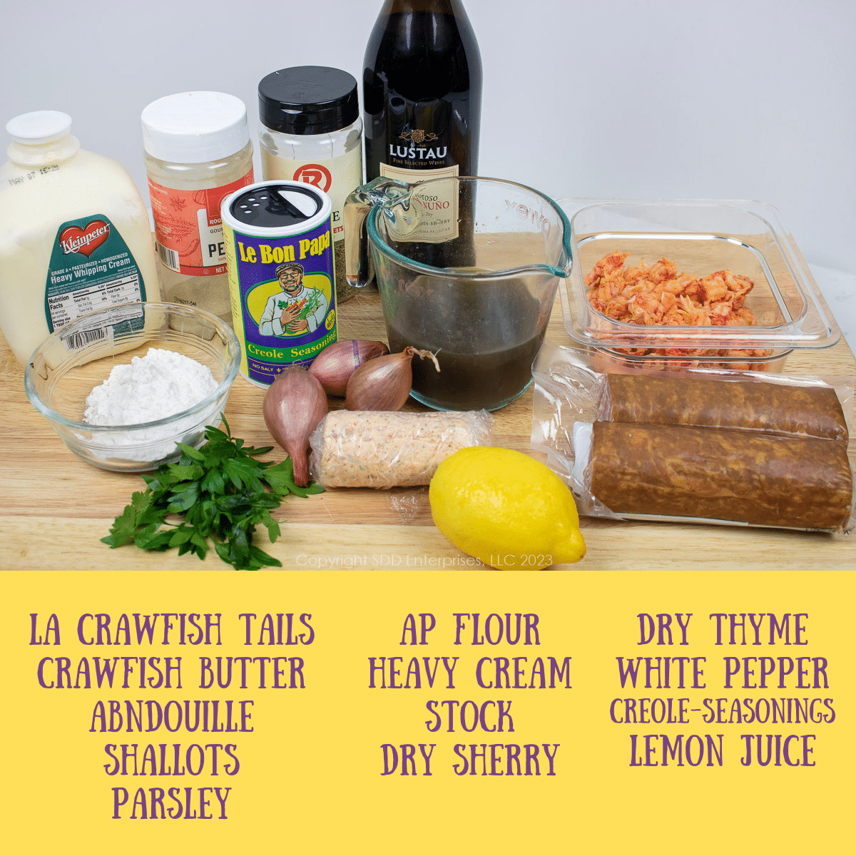 Ingredients to make butter sauce.