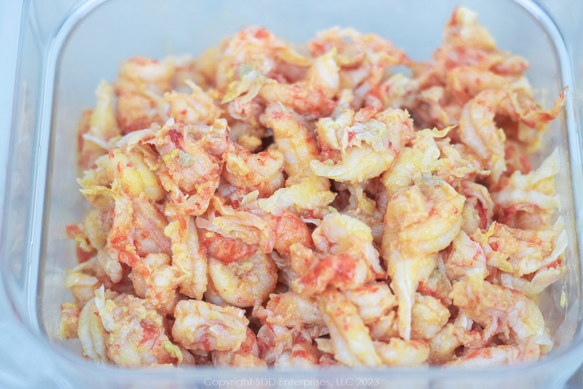 Louisiana crawfish tails in a bowl
