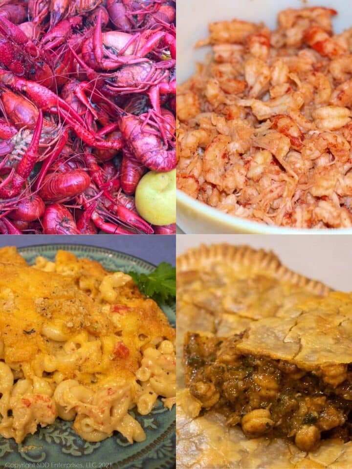 montage of crawfish recipe images