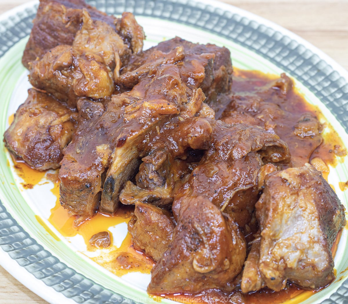 sweet and sour country style spare ribs on a serving platter