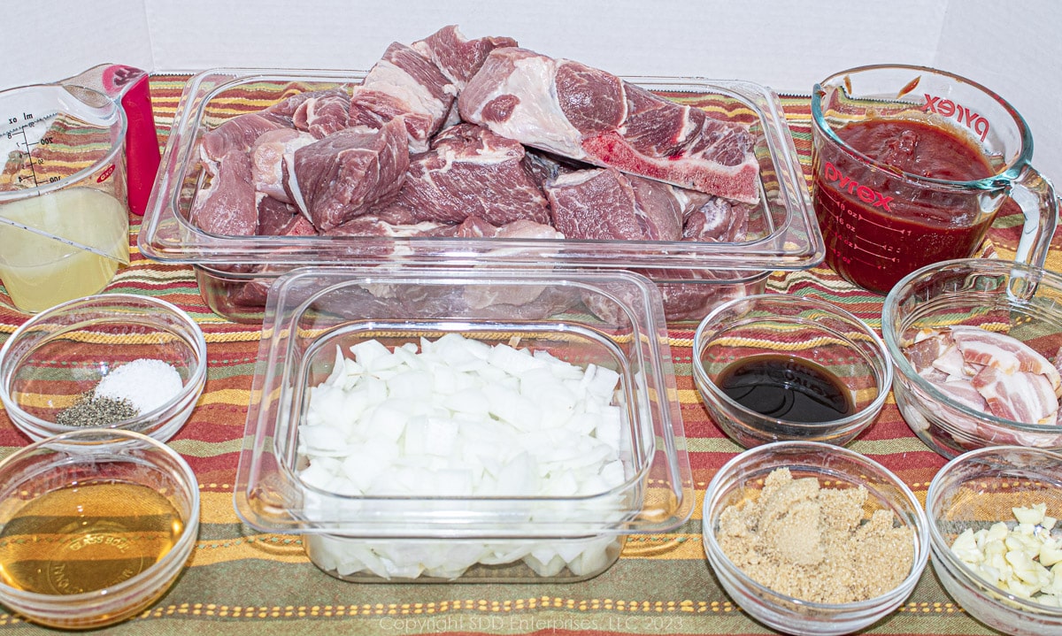 prepared ingredients for sweet and sour spare ribs