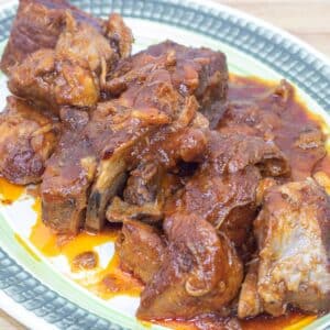 sweet and sour pork spareribs on a serving platter