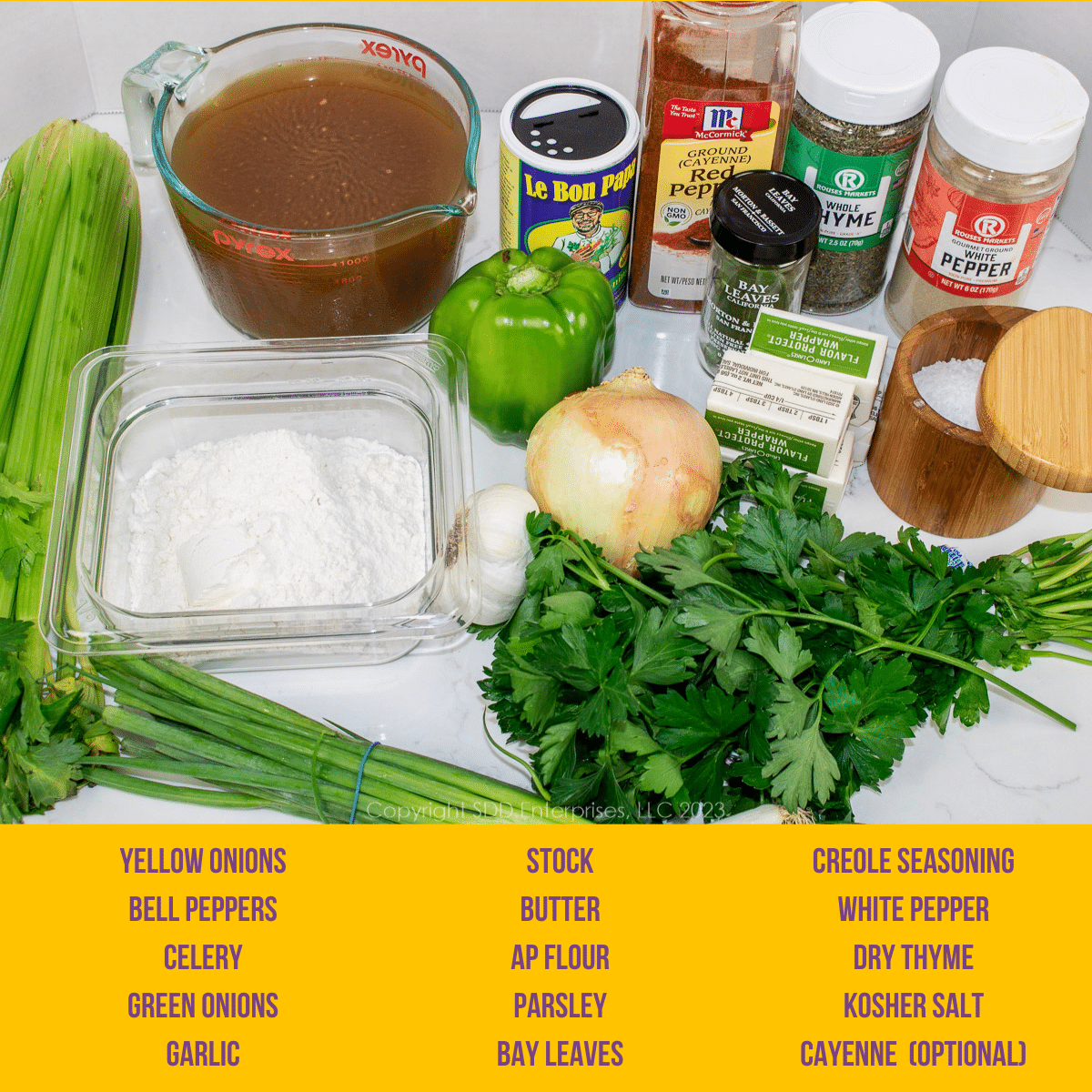 Ingredients for Shrimp Étouffée