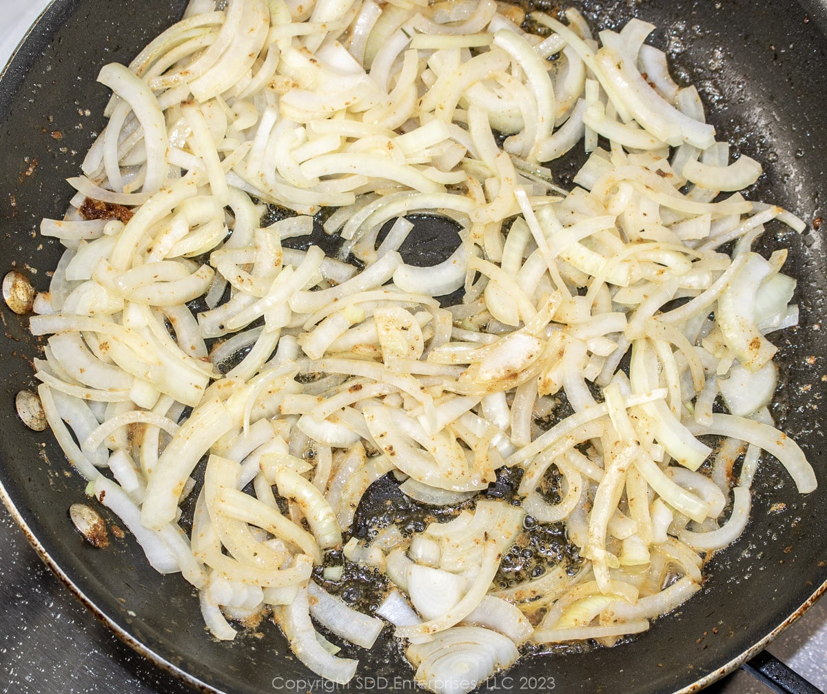 Sautéing onions in butter