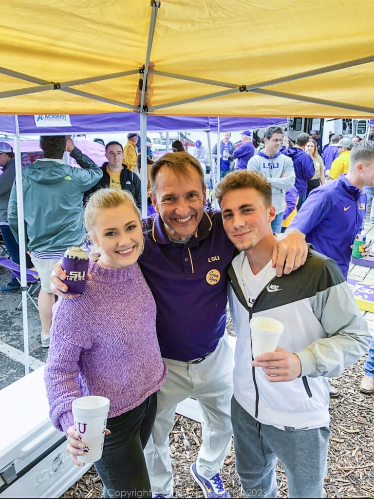 scene from a football tailgate party