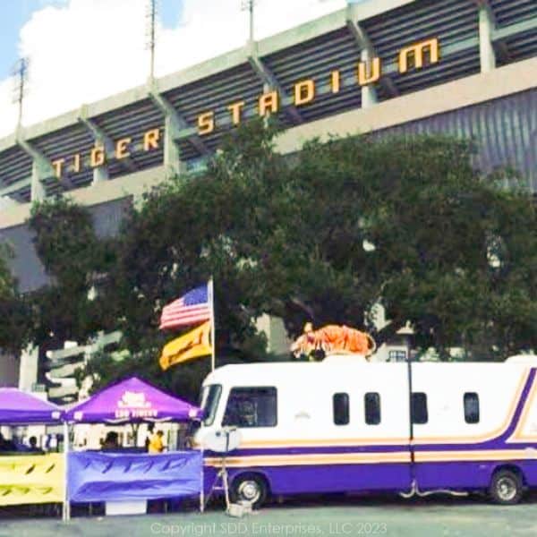 scene from a football tailgate party