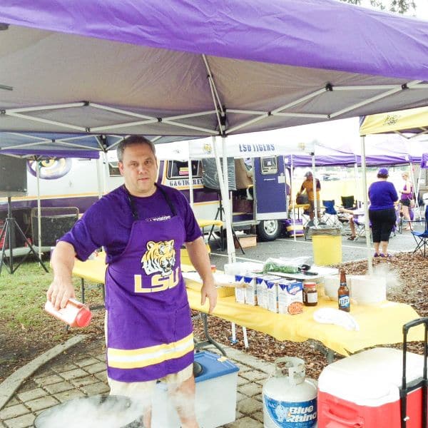 scene from a football tailgate party