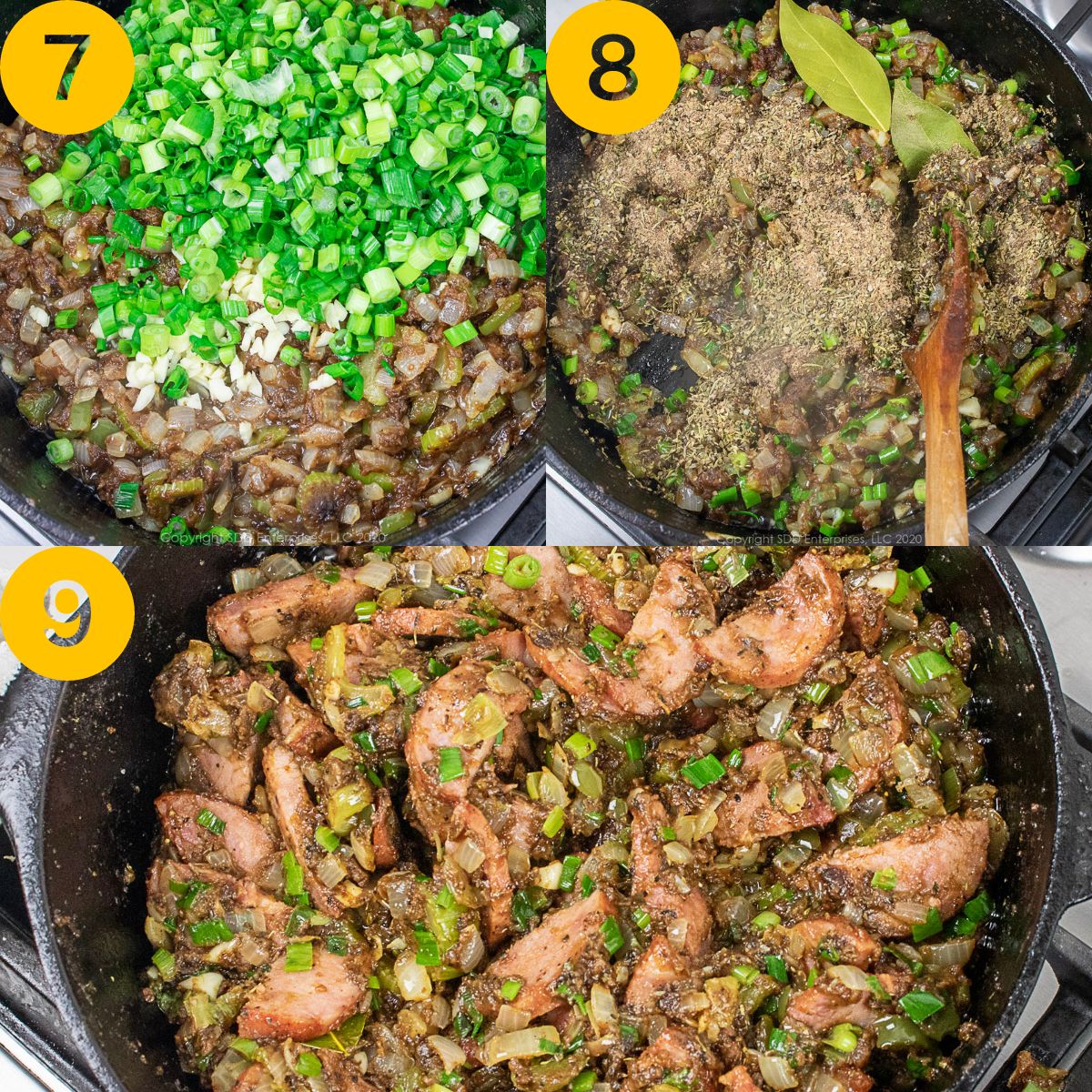 Steps for making gumbo.