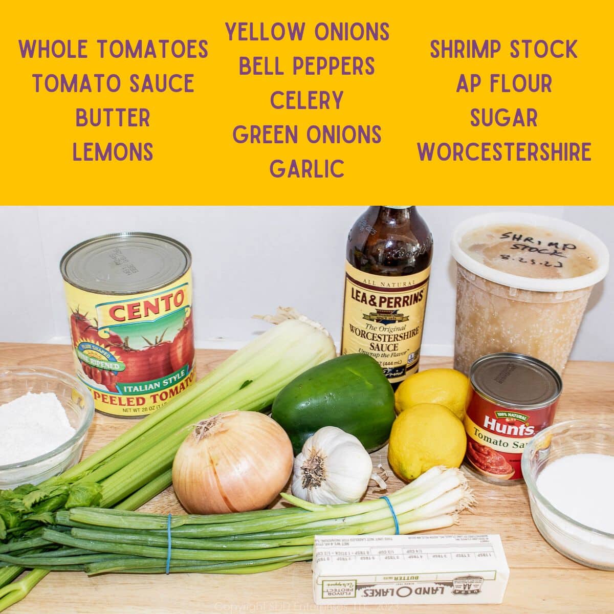 Ingredients for Shrimp Creole