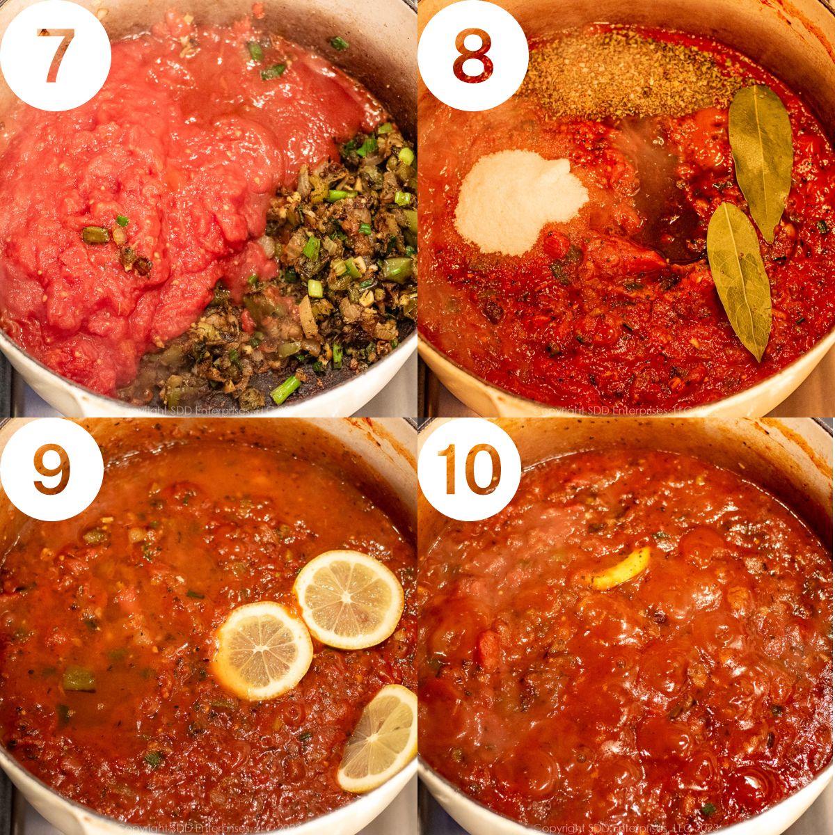 step by step photos of making tomato sauce for shrimp creole