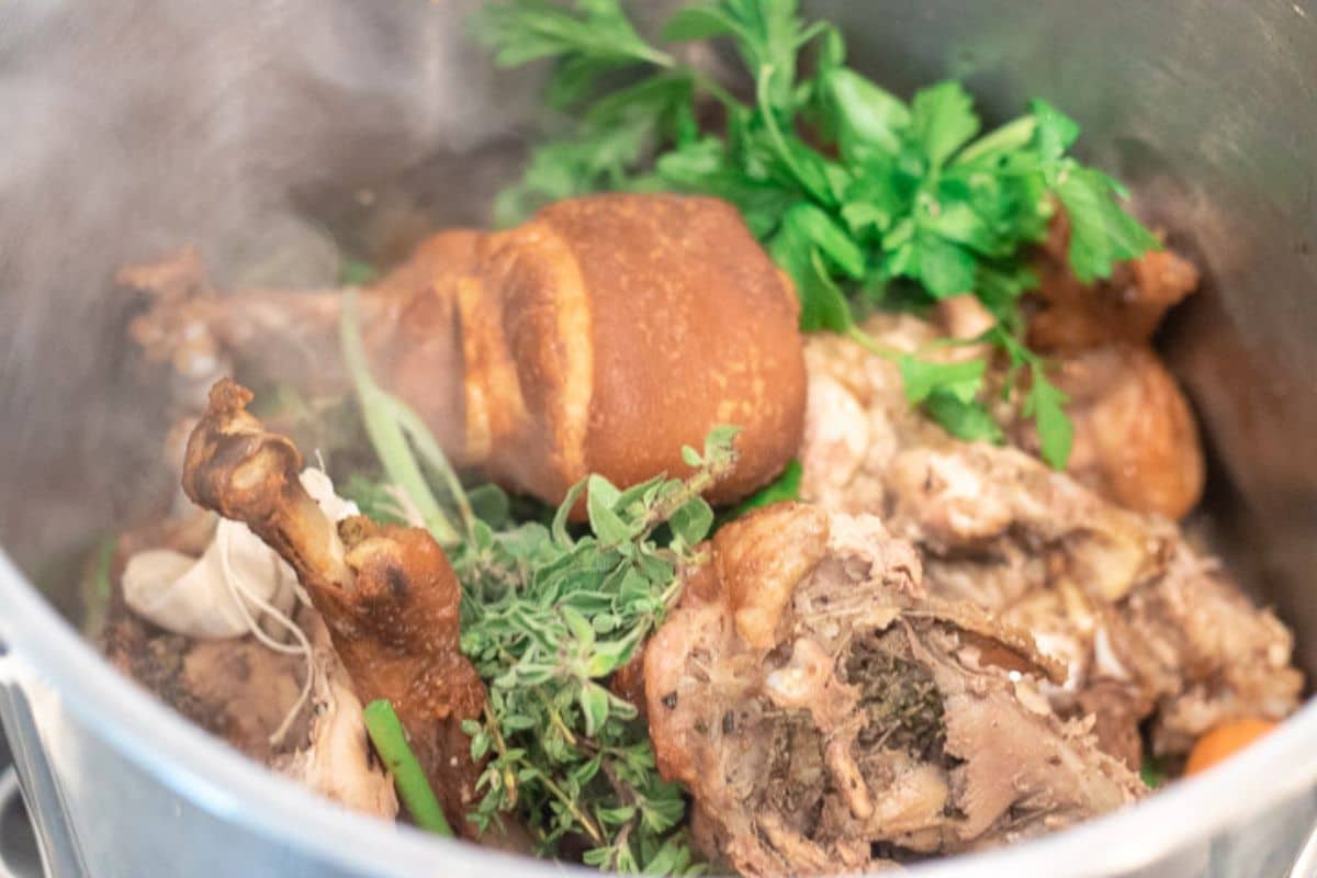 Ingredients for homemade turkey stock