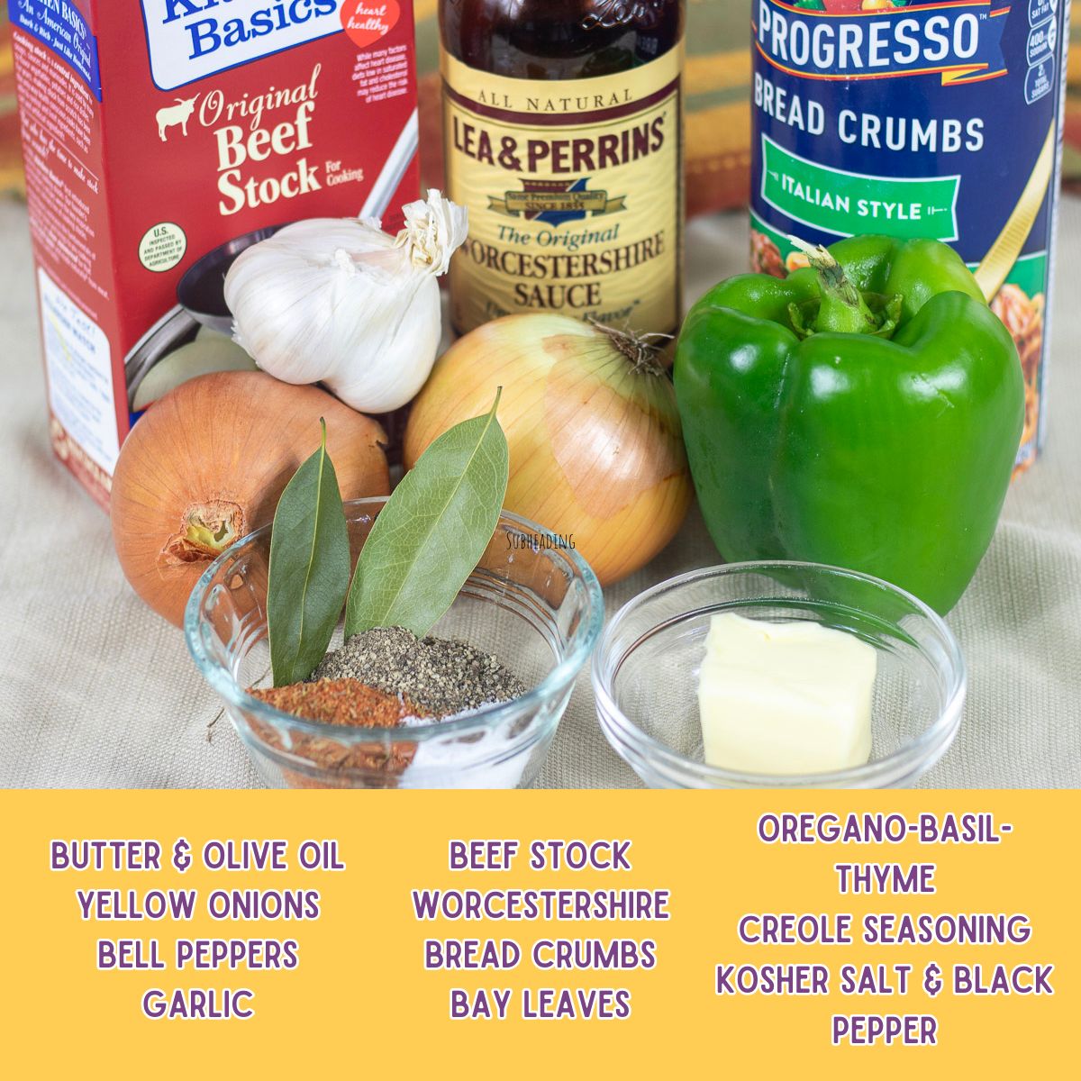 Ingredients for stuffed peppers.