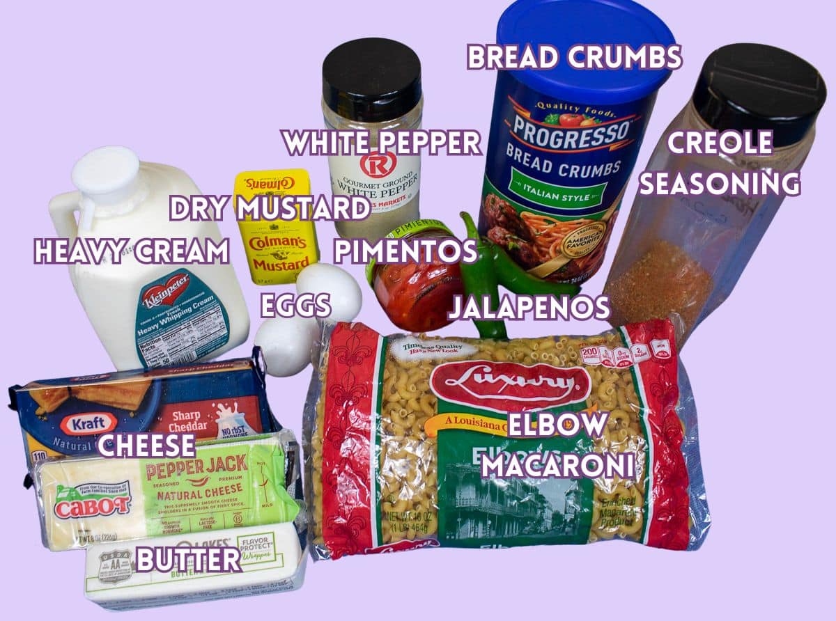 Ingredients for macaroni and cheese.