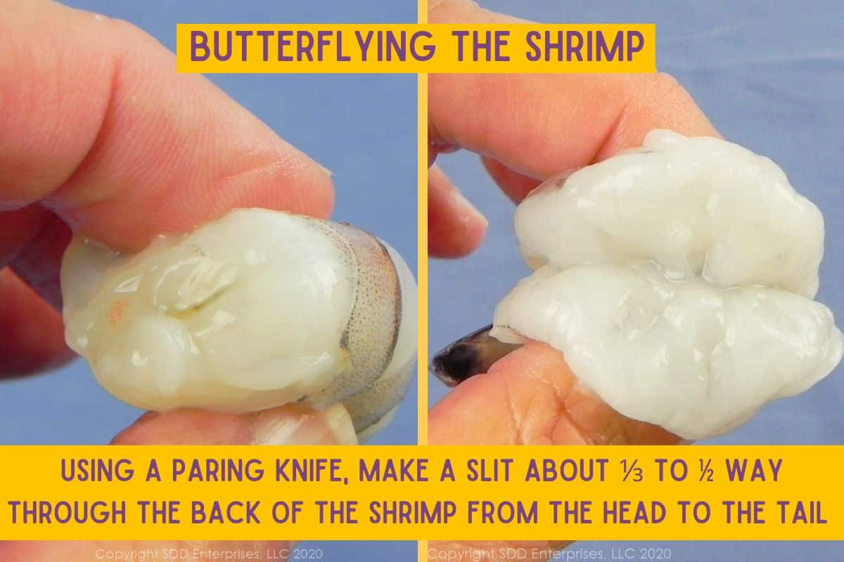 Sample of butterflying shrimp.