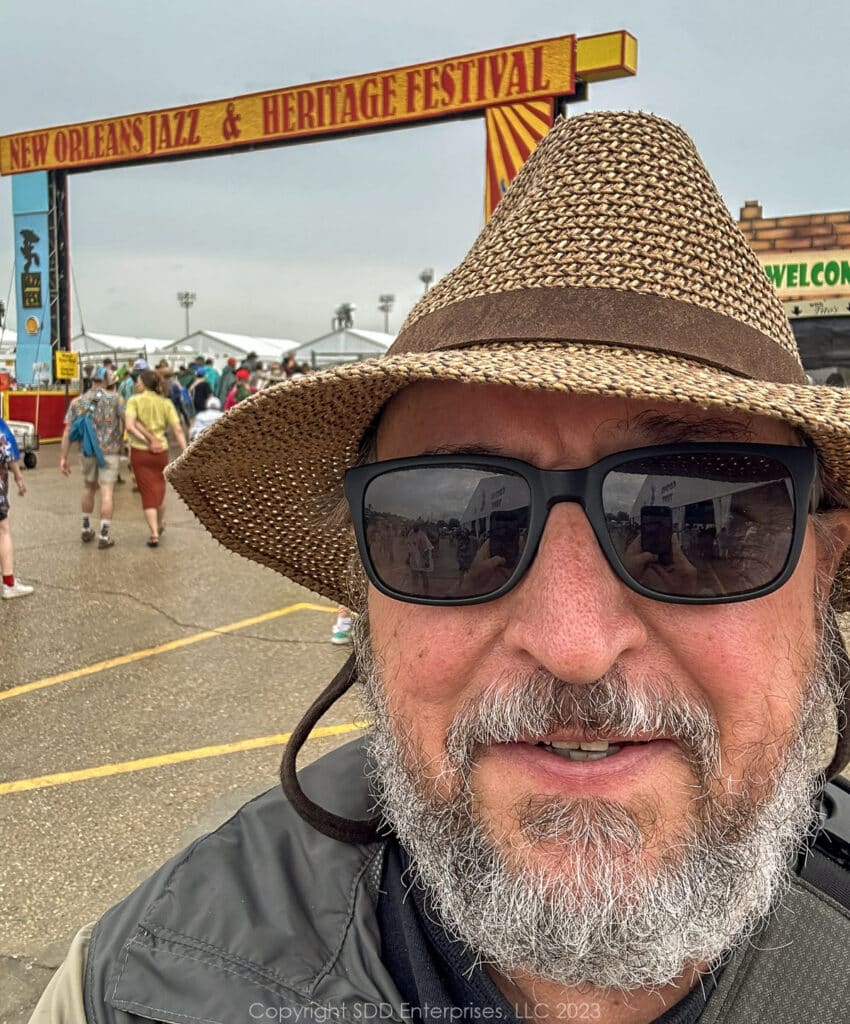 Selfie at the Jazz Fest gate.