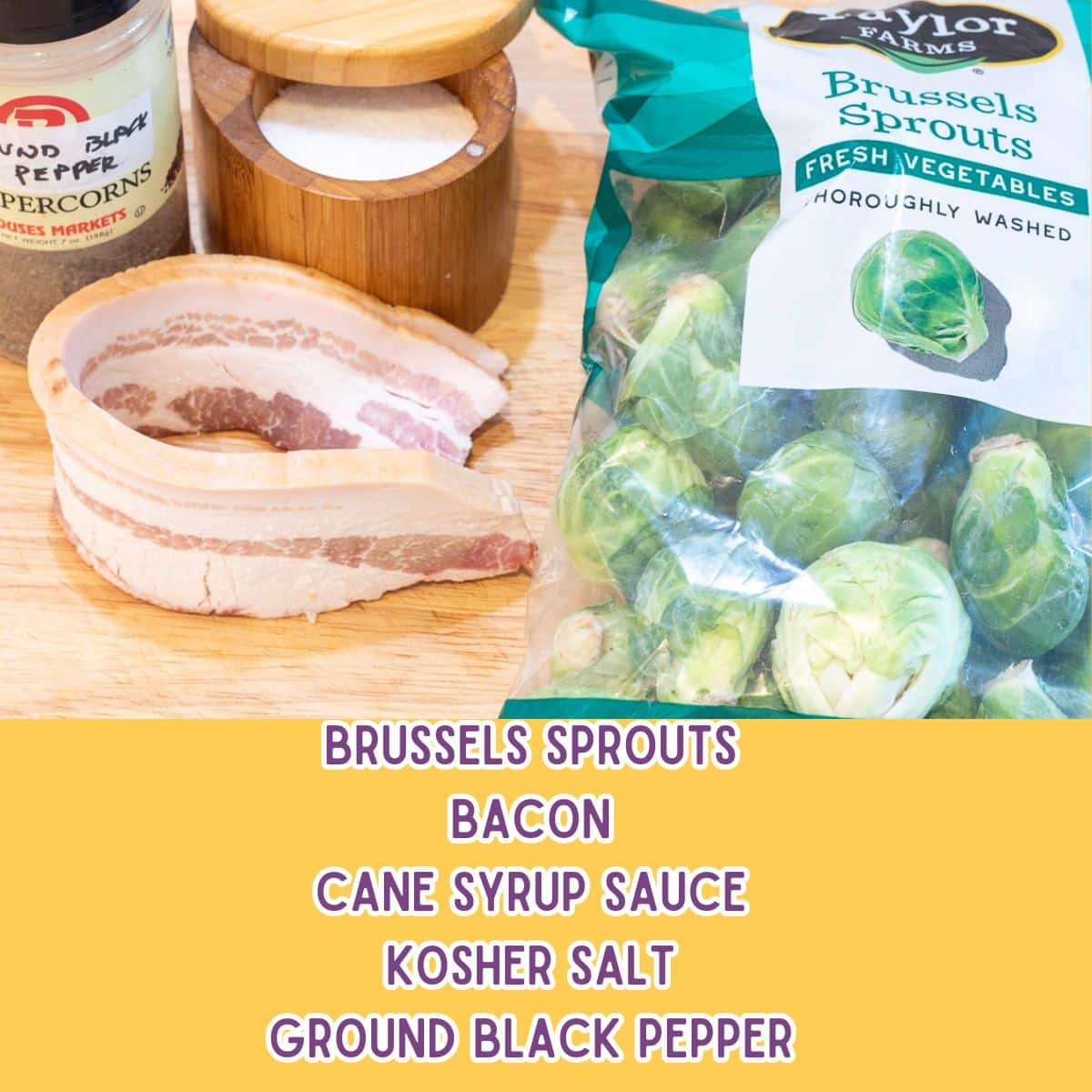 Ingredients for roasted brussels sprouts.