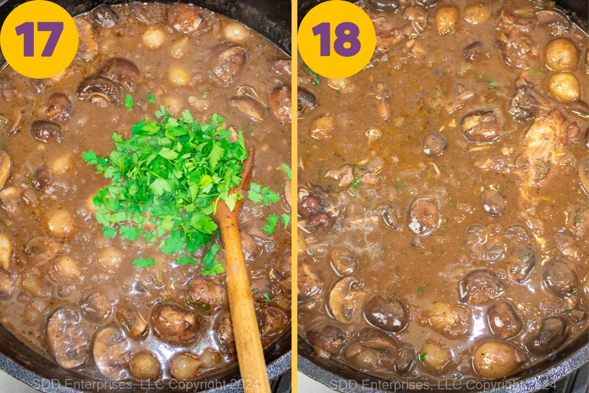 Final steps for Coq Au Vin.