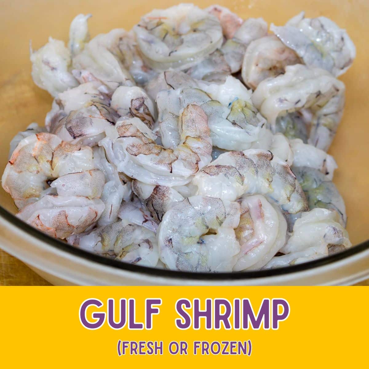 Peeled and cleaned Gulf Shrimp.