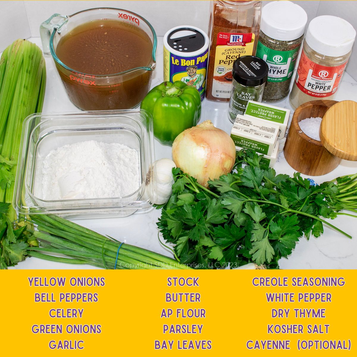 Ingredients for Shrimp Etouffee.