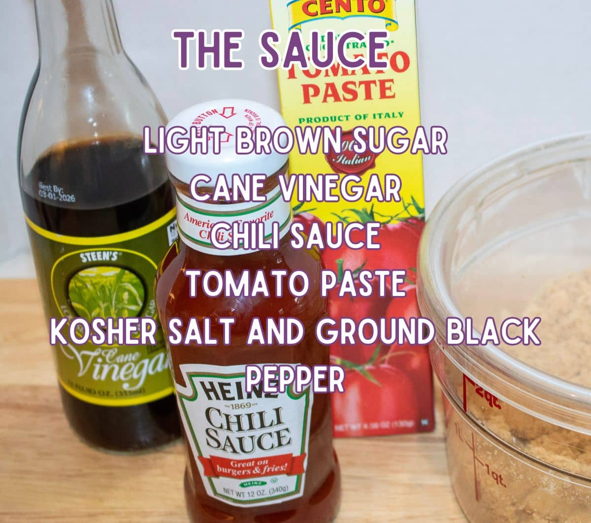 Ingredients for meatloaf sauce.