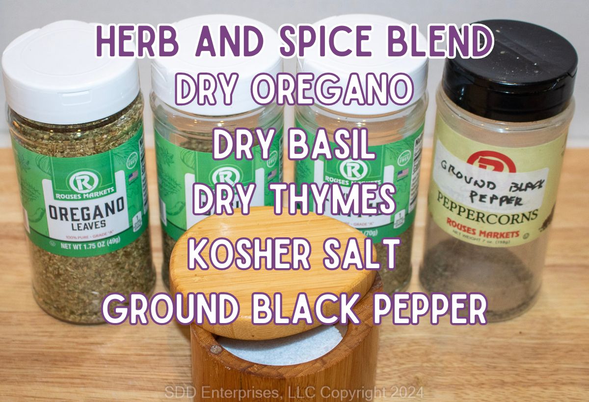 Herbs and spices for meatloaf.