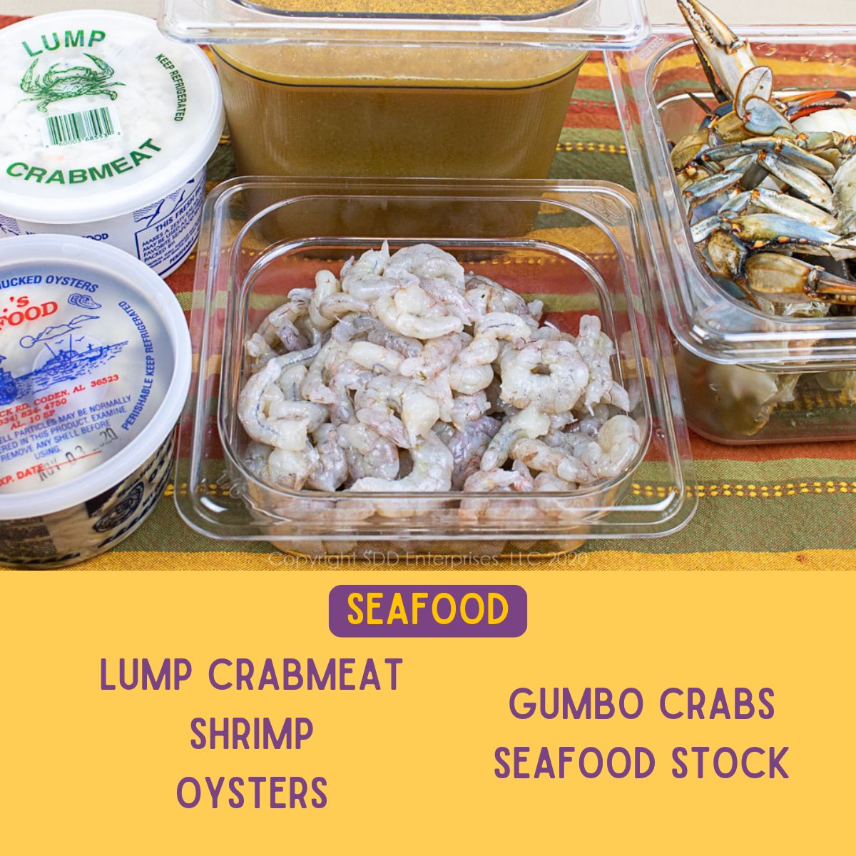 Ingredients for Seafood Gumbo.