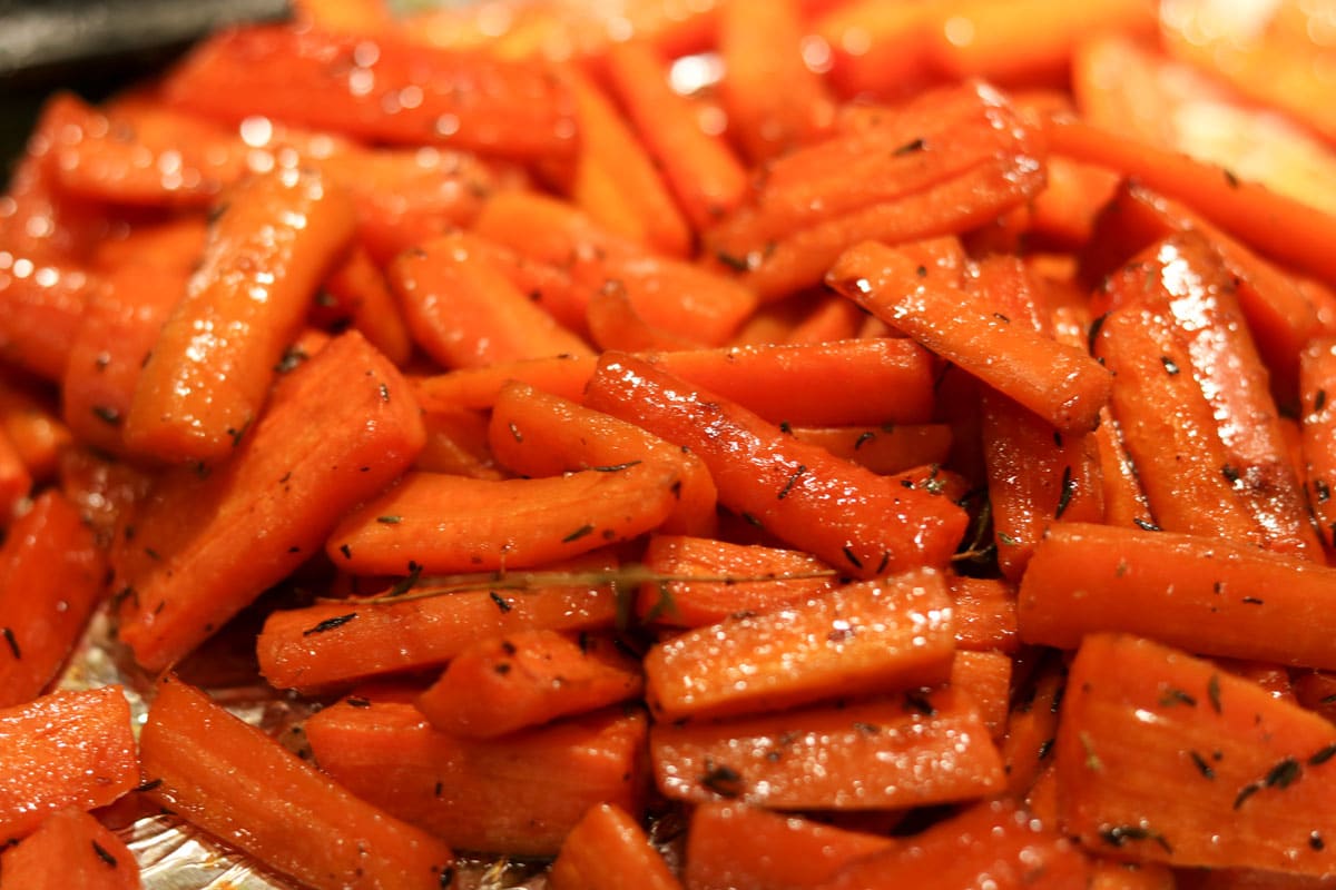 Roasted Carrots with Cane Syrup.
