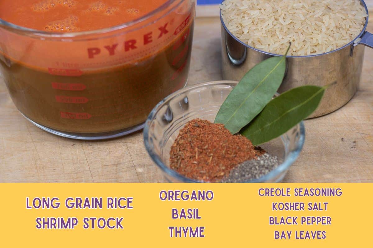 Ingredients for Creole Jambalaya.