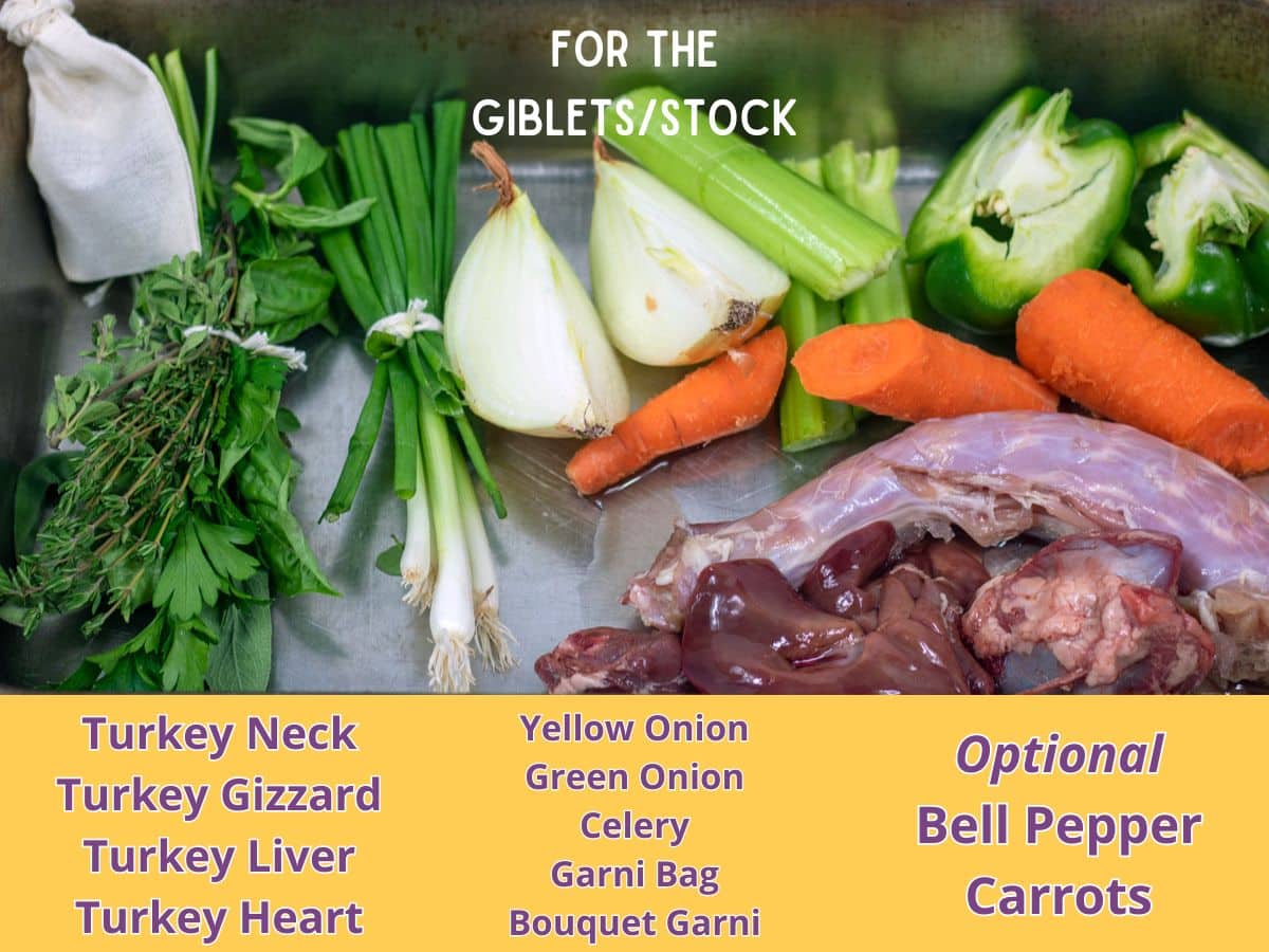 Ingredients for Oyster Dressing.