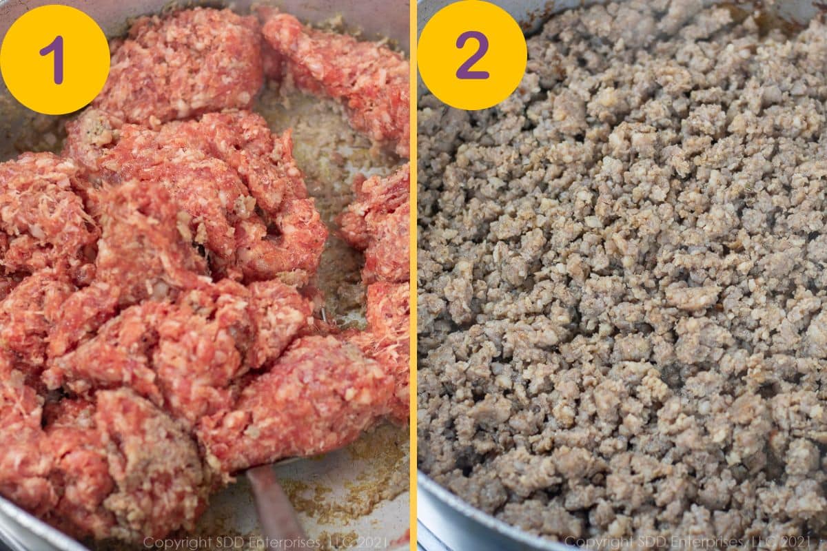 Steps for making oyster dressing.