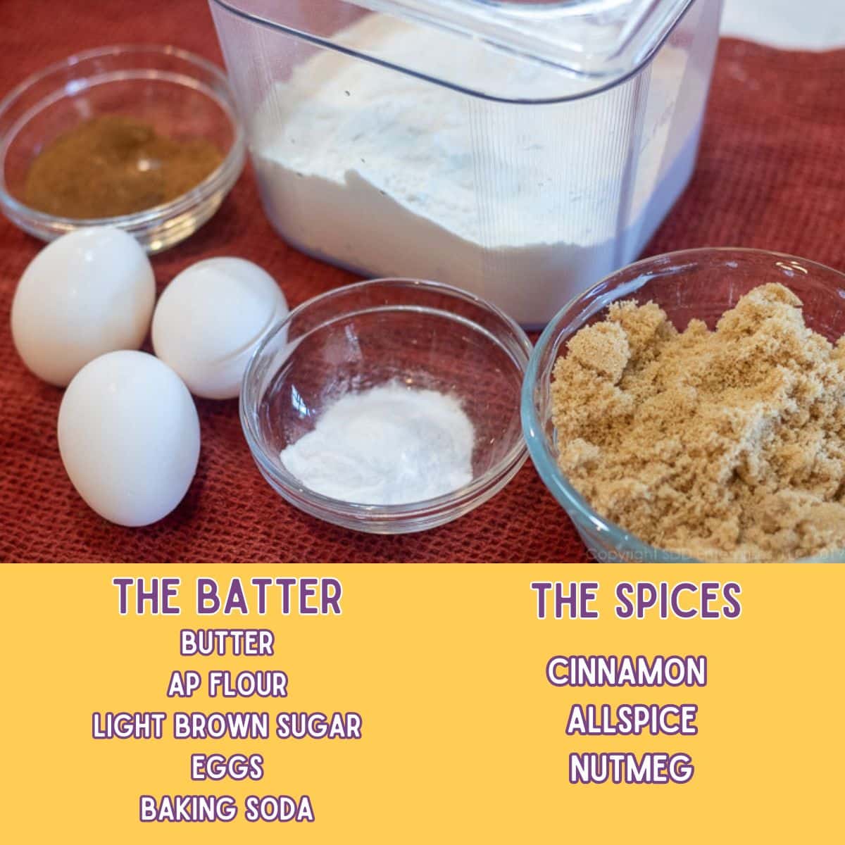 Ingredients for Fruitcake Cookies.