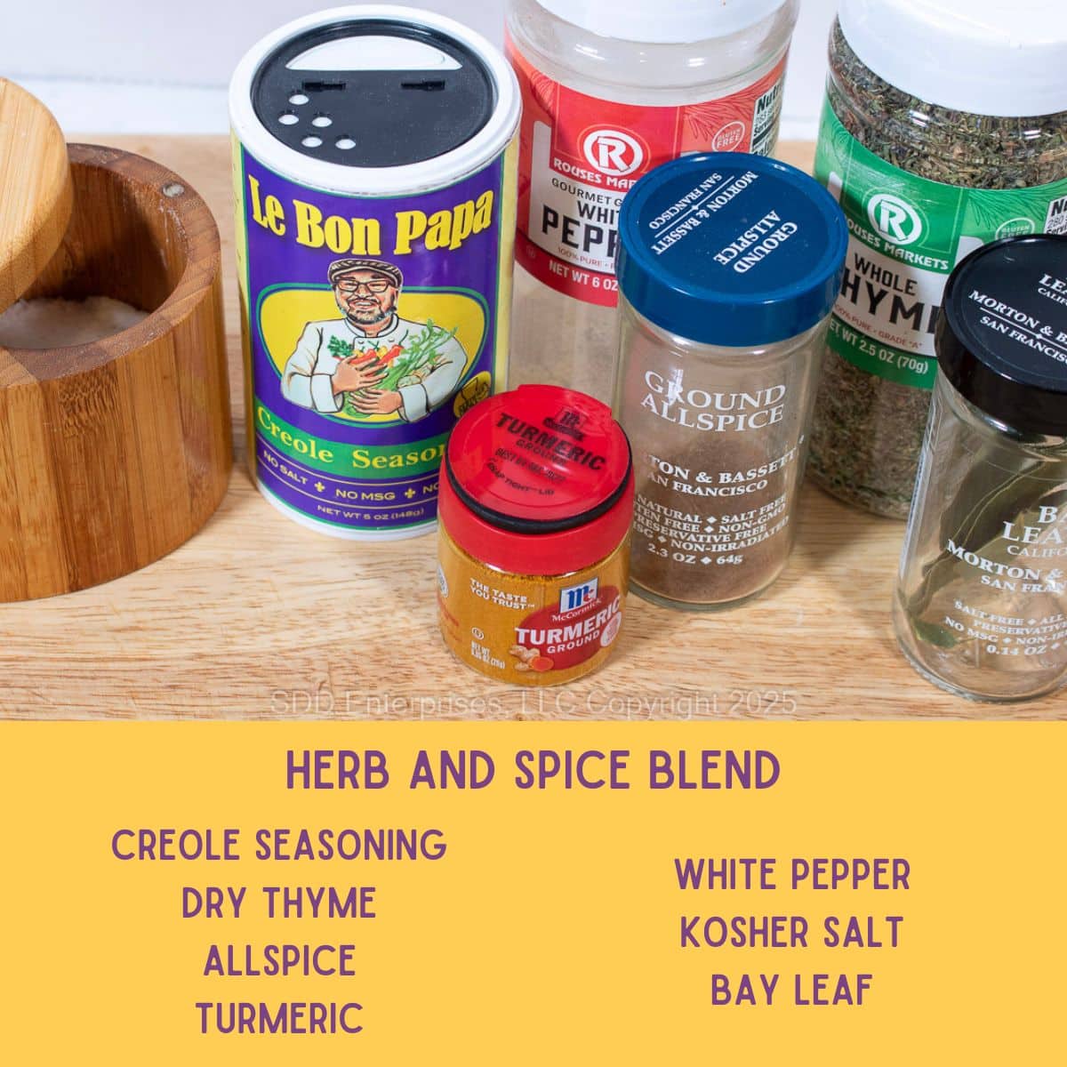 The Herbs and Spices needed for Pecan Rice.