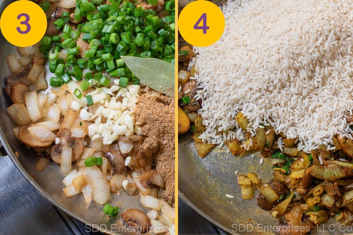 Steps to make Pecan Rice.